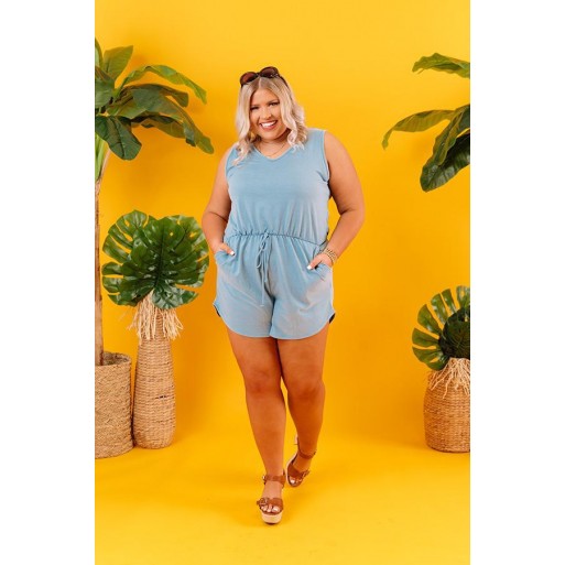  set Romper In Airy Blue Curves