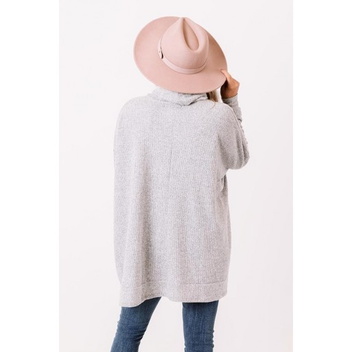 Coz  Waffle Knit Tunic In Gre 