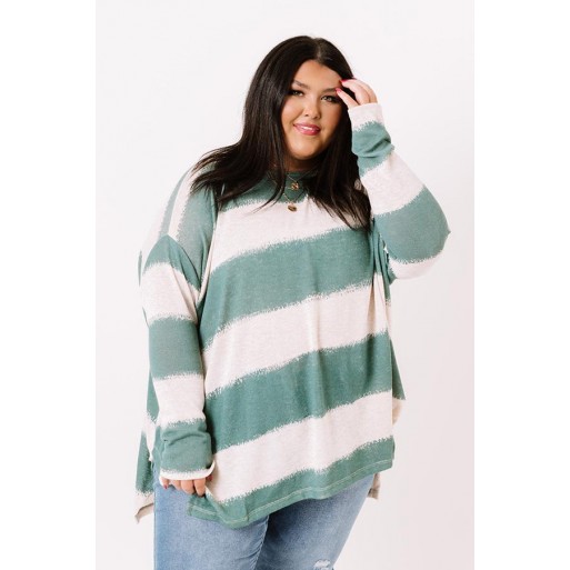 Think A ke Knit Top in Teal Curves