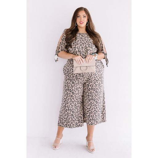 Happine  Leopard Jumpsuit Curves