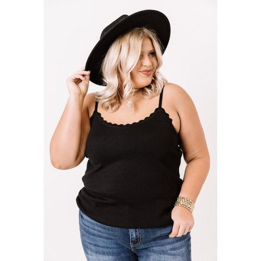 Kindness Scalloped T k In Black   Curves