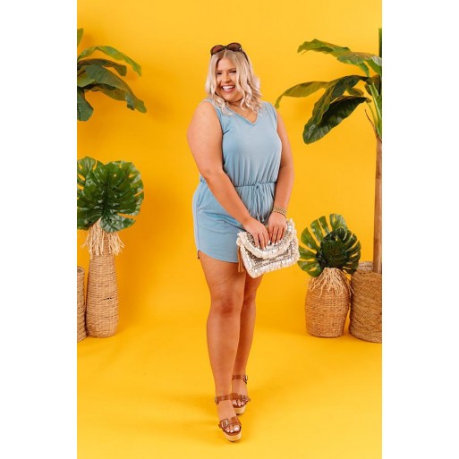  set Romper In Airy Blue Curves