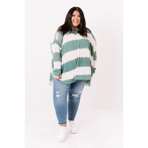 Think A ke Knit Top in Teal Curves