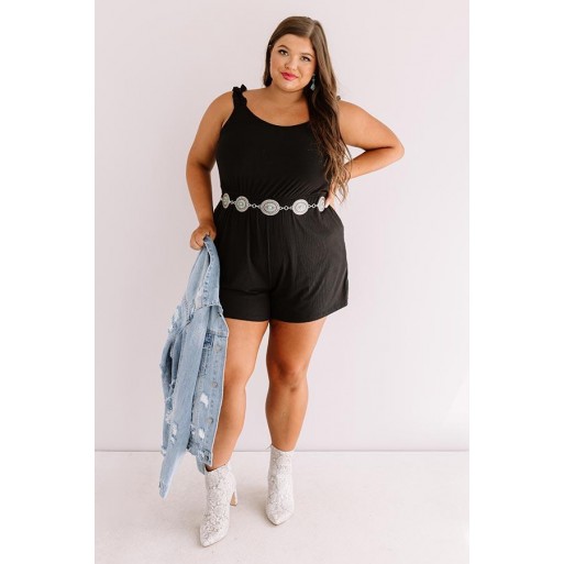  rise Romper In Black Curves