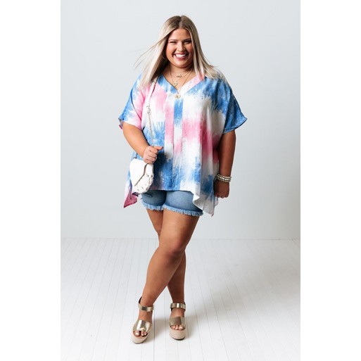 Sea  ou Tie D e Tunic In Pink Curves