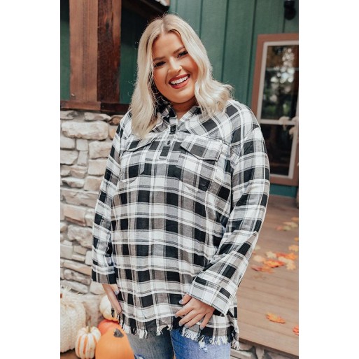   Plaid Tunic In Black   Curves