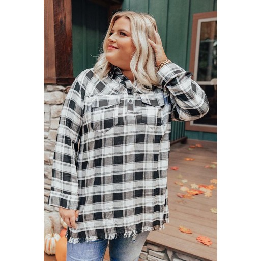   Plaid Tunic In Black   Curves