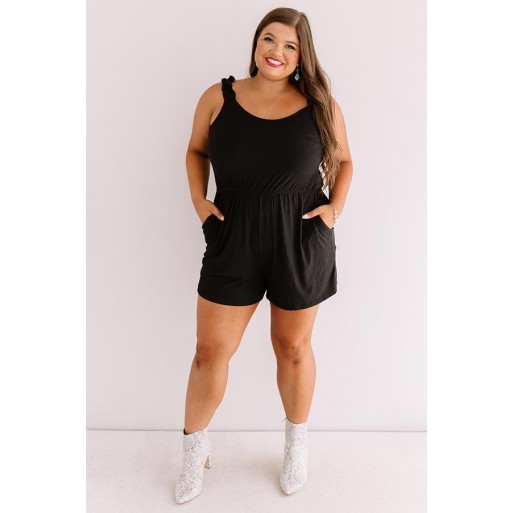  rise Romper In Black Curves