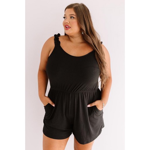  rise Romper In Black Curves