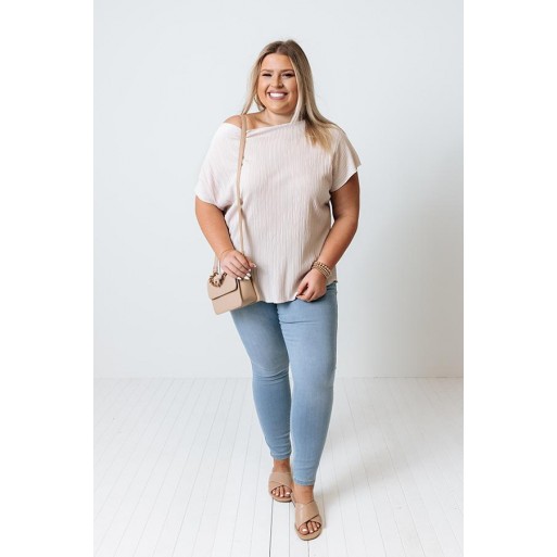 Pleated Shift Top In Rose Qu z Curves