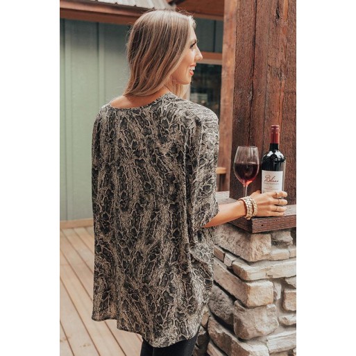 After Part  Snake Print Shift Tunic in Forest