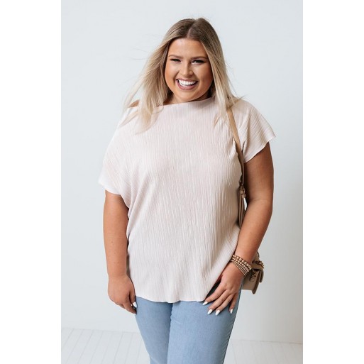 Pleated Shift Top In Rose Qu z Curves