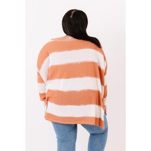 Think Alike Knit Top in T gerine Curves