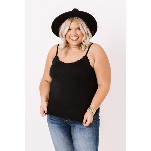 Kindness Scalloped T k In Black   Curves