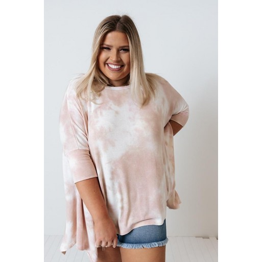 Tie D e Shift Tunic In Blush Curves