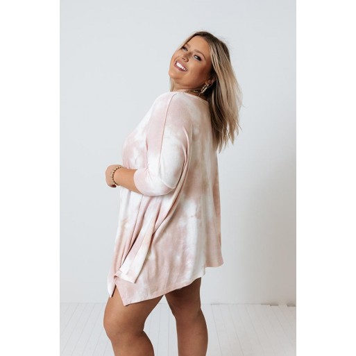 Tie D e Shift Tunic In Blush Curves