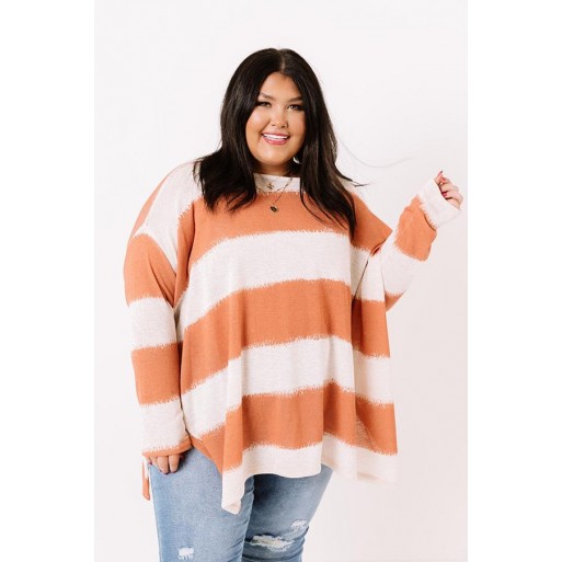 Think Alike Knit Top in T gerine Curves