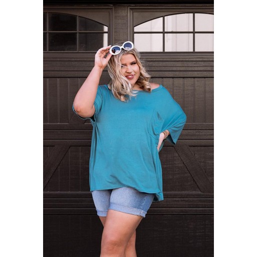 Forever Shift Tee In  ght Teal    Curves