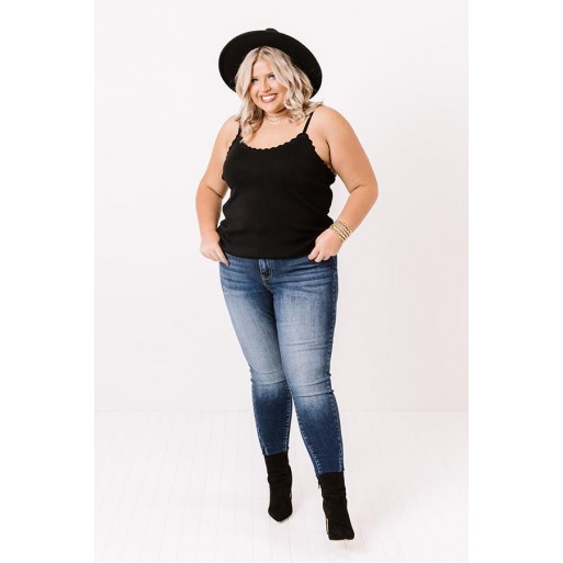 Kindness Scalloped T k In Black   Curves