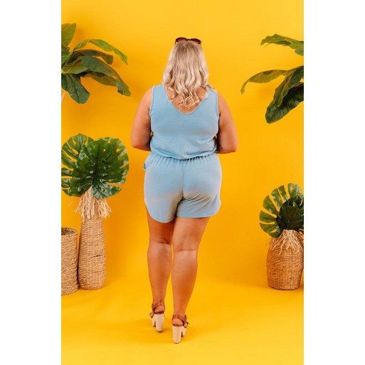  set Romper In Airy Blue Curves